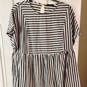 Black & White Stripe womans Dress - Classic Casual